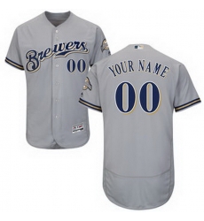 Men Women Youth All Size Milwaukee Brewers Majestic Flex Base Authentic Collection Custom Jersey Road Gray Men Women Youth All Size Milwaukee Brewers Majestic Flex Base Authentic Collection Custom Jersey Road Gray