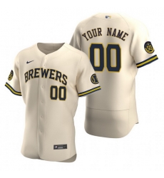 Men Women Youth Toddler All Size Milwaukee Brewers Custom Nike Cream Stitched MLB Flex Base Jersey Men Women Youth Toddler All Size Milwaukee Brewers Custom Nike Cream Stitched MLB Flex Base Jersey