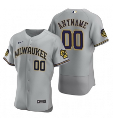 Men Women Youth Toddler All Size Milwaukee Brewers Custom Nike Gray Stitched MLB Flex Base 2020 Road Jersey Men Women Youth Toddler All Size Milwaukee Brewers Custom Nike Gray Stitched MLB Flex Base 2020 Road Jersey