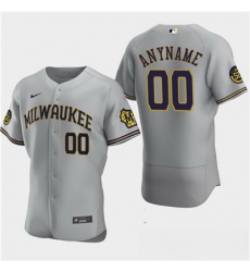 Men Women youth Custom Milwaukee Brewers Custom 50th Anniversary 2020 Gray Flexbase Jersey Men Women youth Custom Milwaukee Brewers Custom 50th Anniversary 2020 Gray Flexbase Jersey