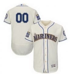 Men Women Youth All Size Seattle Mariners Majestic Alternate Cream 2017 Authentic Flex Base Custom Jersey