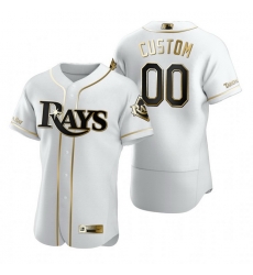 Men Women Youth Toddler All Size Tampa Bay Rays Custom Nike White Stitched MLB Flex Base Golden Edition Jersey Men Women Youth Toddler All Size Tampa Bay Rays Custom Nike White Stitched MLB Flex Base Golden Edition Jersey