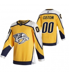 Nashville Predators Custom Yellow Men Women youth Adidas 2020 21 Reverse Retro Alternate NHL Jersey Nashville Predators Custom Yellow Men Women youth Adidas 2020 21 Reverse Retro Alternate NHL Jersey