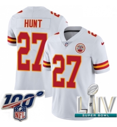 2020 Super Bowl LIV Men Nike Kansas City Chiefs #27 Kareem Hunt White Vapor Untouchable Limited Player NFL Jersey 2020 Super Bowl LIV Men Nike Kansas City Chiefs #27 Kareem Hunt White Vapor Untouchable Limited Player NFL Jersey