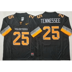 Men Tennessee Volunteers Black #25 Anthracite Tennessee White F U S E Stitched NCAA Jersey