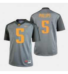 Men Tennessee Volunteers Kyle Phillips College Football Gray Jersey Men Tennessee Volunteers Kyle Phillips College Football Gray Jersey