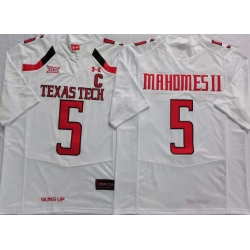 Men Texas Tech White Patrick Mahomes #5 Football Stitched Team Jersey
