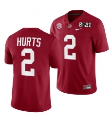 Alabama Crimson Tide Jalen Hurts Crimson 2021 Rose Bowl Champions College Football Playoff College Football Playoff Jersey Alabama Crimson Tide Jalen Hurts Crimson 2021 Rose Bowl Champions College Football Playoff College Football Playoff Jersey