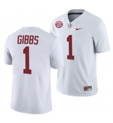 Jahmyr Gibbs Alabama Crimson Tide College Football White 2021-22 1 Jersey Men Jahmyr Gibbs Alabama Crimson Tide College Football White 2021-22 1 Jersey Men