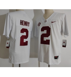 Men Alabama Crimson Tide 2 Derrick Henry White College Football Jersey Men Alabama Crimson Tide 2 Derrick Henry White College Football Jersey