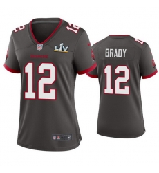 Women Tom Brady Buccaneers Pewter Super Bowl Lv Game Jersey Women Tom Brady Buccaneers Pewter Super Bowl Lv Game Jersey