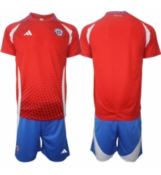 Men Chile Custom 2024 25 Red Home Soccer Jersey Suit Men Chile Custom 2024 25 Red Home Soccer Jersey Suit