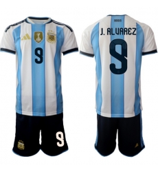 Argentina 2026 FIFA World Cup Soccer Jersey White #9 J. ALVAREZ Argentina 2026 FIFA World Cup Soccer Jersey White #9 J. ALVAREZ