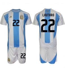 Men Argentina 22 Lautaro White Blue 2024 25 Home Soccer Jersey Suit Men Argentina 22 Lautaro White Blue 2024 25 Home Soccer Jersey Suit