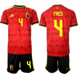 Belgium 2026 FIFA World Cup Soccer Jersey Red #4 FAES
