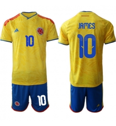 Colombia 2026 FIFA World Cup Soccer Jersey Yellow #10 JAMES Colombia 2026 FIFA World Cup Soccer Jersey Yellow #10 JAMES