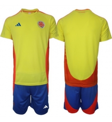 Men Colombia Team Custom Yellow Red 2024 25 Home Soccer Jersey Suit