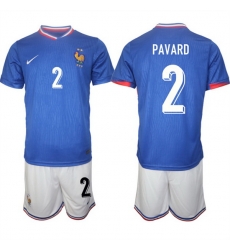 Men France 2 Benjamin Pavard Blue 2024 25 Home Soccer Jersey Suit Men France 2 Benjamin Pavard Blue 2024 25 Home Soccer Jersey Suit