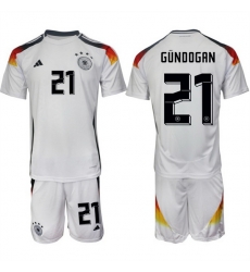 Men Germany 21  u0130lkay G FCndo u011Fan White 2024 25 Home Soccer Jersey Suit