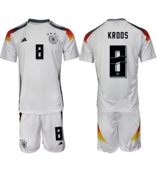 Men Germany 8 Toni Kroos White 2024 25 Home Soccer Jersey Suit