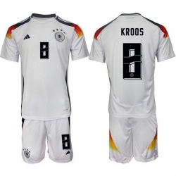 Men Germany 8 Toni Kroos White 2024 25 Home Soccer Jersey Suit