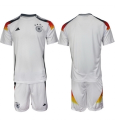 Men Germany Blank White 2024 25 Home Soccer Jersey Suit