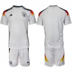 Men Germany Blank White 2024 25 Home Soccer Jersey Suit