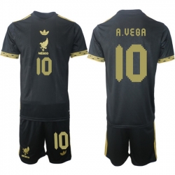 Men Mexico 2025 Soccer Jerseys BlackGold #10 A.VEBA