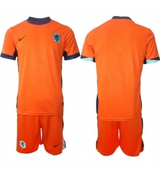 Men Netherlands Custom Orange 2024 25 Home Soccer Jersey Suit