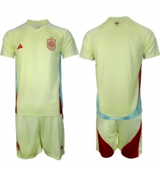 Men Spain Team Blank 2024 25 Yellow Away Soccer Jersey Suit Men Spain Team Blank 2024 25 Yellow Away Soccer Jersey Suit