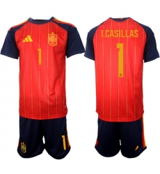 Spain 2026 FIFA World Cup Soccer Jersey Red #1 I.CASILLAS