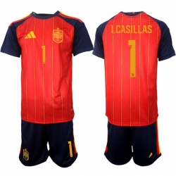Spain 2026 FIFA World Cup Soccer Jersey Red #1 I.CASILLAS