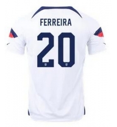 Men US 2022 FIFA Soccer Jersey White 008 Men US 2022 FIFA Soccer Jersey White 008