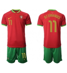 Portugal 2022 World Cup Soccer Jersey #11 B.FERNANDES RED Portugal 2022 World Cup Soccer Jersey #11 B.FERNANDES RED