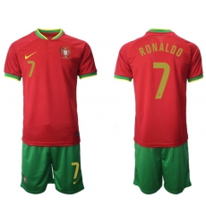 Portugal 2022 World Cup Soccer Jersey #7 Cristiano Ronaldo Red Portugal 2022 World Cup Soccer Jersey #7 Cristiano Ronaldo Red