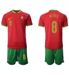 Portugal 2022 World Cup Soccer Jersey #8 NEVES RED Portugal 2022 World Cup Soccer Jersey #8 NEVES RED