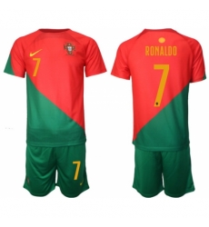 Youth FIFA 2022 Portugal Cristiano Ronaldo Soccer Red Jersey Youth FIFA 2022 Portugal Cristiano Ronaldo Soccer Red Jersey