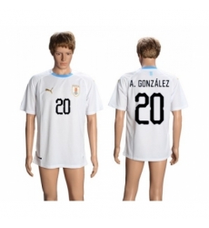 Uruguay #20 A.Gonzalez Away Soccer Country Jersey Uruguay #20 A.Gonzalez Away Soccer Country Jersey