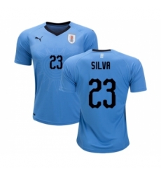 Uruguay #23 Silva Home Soccer Country Jersey Uruguay #23 Silva Home Soccer Country Jersey