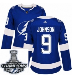Women Adidas Tampa Bay Lightning 9 Tyler Johnson Premier Royal Blue Home NHL Stitched 2021 Stanley Cup Champions Patch Jersey Women Adidas Tampa Bay Lightning 9 Tyler Johnson Premier Royal Blue Home NHL Stitched 2021 Stanley Cup Champions Patch Jersey
