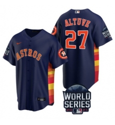 Men Houston Astros 27 Jose Altuve 2021 Navy World Series Cool Base Stitched Baseball Jersey Men Houston Astros 27 Jose Altuve 2021 Navy World Series Cool Base Stitched Baseball Jersey