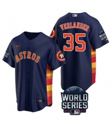 Men Houston Astros 35 Justin Verlander 2021 Navy World Series Cool Base Stitched Baseball Jersey Men Houston Astros 35 Justin Verlander 2021 Navy World Series Cool Base Stitched Baseball Jersey