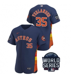 Men Houston Astros 35 Justin Verlander 2021 Navy World Series Flex Base Stitched Baseball Jersey Men Houston Astros 35 Justin Verlander 2021 Navy World Series Flex Base Stitched Baseball Jersey