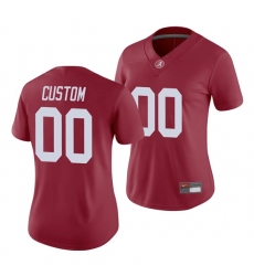 Alabama Crimson Tide Custom 00 Crimson Game Jersey Women's Alabama Crimson Tide Custom 00 Crimson Game Jersey Women's