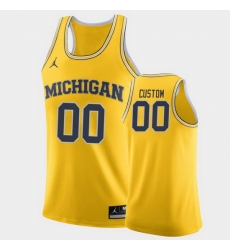 Michigan Wolverines Custom Maize Home College Basketball Jersey Michigan Wolverines Custom Maize Home College Basketball Jersey