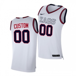 Gonzaga Bulldogs Custom White Replica 2020 21 College Basketball Jersey