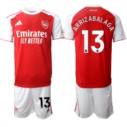 Men Arsenal 2026 Soccer Jerseys Red White #13 ARRIZABALAGA