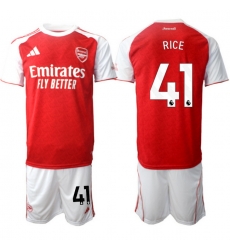 Men Arsenal 2026 Soccer Jerseys Red White #41 RICE