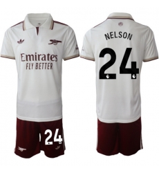 Men Arsenal 2026 Soccer Jerseys White #24 NELSON Men Arsenal 2026 Soccer Jerseys White #24 NELSON