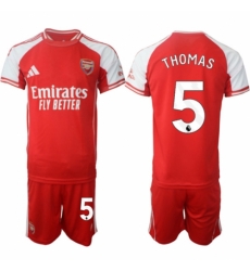 Men Arsenal FC 5 Thomas Red 2025 Home Soccer Jersey Suit Men Arsenal FC 5 Thomas Red 2025 Home Soccer Jersey Suit